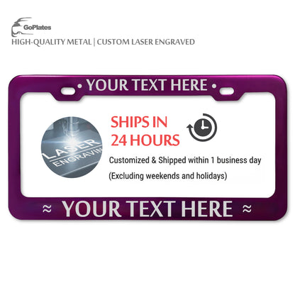 Custom Purple License Plate Frame – Single