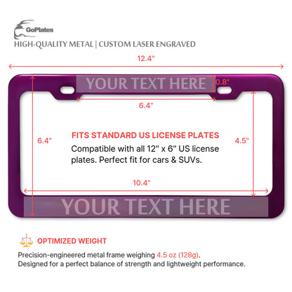 Custom Purple License Plate Frame – Single