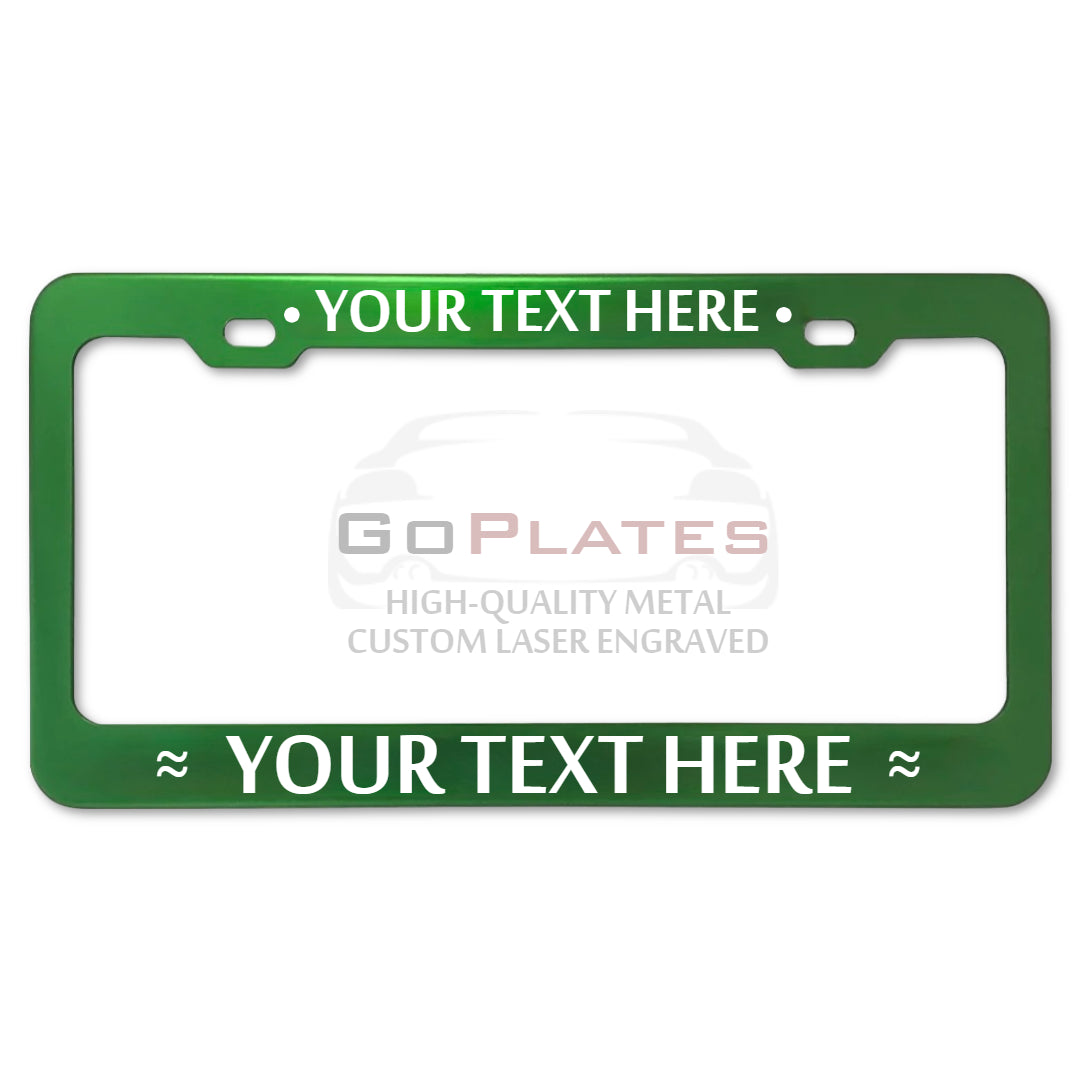 Custom Green License Plate Frame – Single