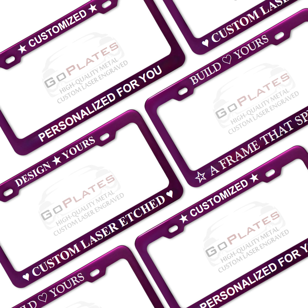Custom Purple License Plate Frame – Single