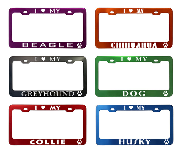 Pet License Plate Frames - Anodized Aluminum
